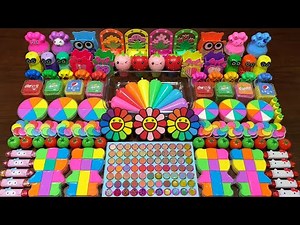 SATISFYING WITH CLAY PIPING BAG AND CLAY & GLITTER | Mixing Random Things Into GLOSSY Slime #2155