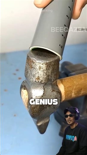 Unique Method to Upgrade Your Hammer using a Piece of PVC Pipe and a Glue Gun #diy #tools #tricks
