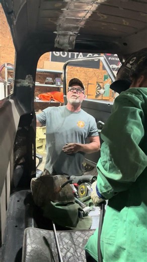 Last stretch of metal work - smoothing door seams and finishing custom back window! #restoration