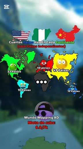 cuantos paises hay en cada continente🤔#geography#countryballs#mapping#map