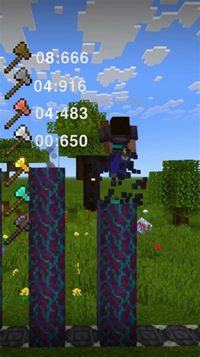 Which Axe Breaks Warped Stem The Fastest #minecraft #axe #speedtest