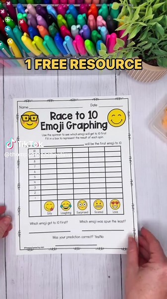 Low prep graphing activity and the best part… it’s free!! No emoji mini erasers no problem you can also print the emoji faces and students can pick them out of a cup of add them to a pocket dice for students to roll and record. #teachersoftiktok #teachersfollowteachers #teacherresources #math #elementaryschool @Teachers Pay Teachers