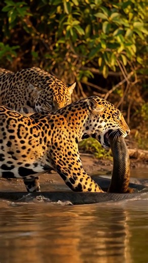 Jaguar saves it's partner from a monstrous anaconda. | Laugh, Cry and Smile