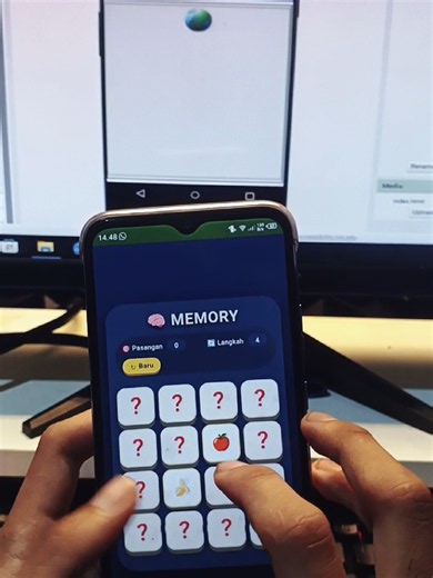 Memory Game 🧠🎮 Game asah ingatan yang aku buat pakai MIT App Inventor WebViewer 😆 🃏 Cocokkan kartu yang sama 🧠 Latih daya ingat & fokus ⚡ Semakin cepat, semakin tinggi skor! 💡 Dibuat dengan kombinasi: MIT App Inventor Web (HTML, CSS, JS) Belajar coding bikin game interaktif 🔥 #MITAppInventor #MemoryGame #WebViewer #GameDev #CodingPemula