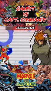 Gambit destroys Captain Commando in MvC 🃏⚔️ #MvC #marvelvscapcom #Gambit #CaptainCommando | SonicBlaze