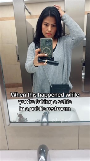DadEGreg on Instagram: "Selfie gone wrong😅 #selfie #gonewrong #publicrestroom #clingcatch #fyp"