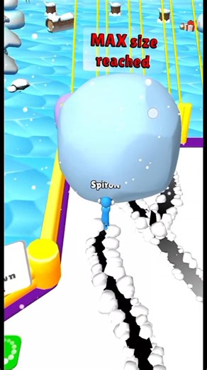 Maximum Size Ice Ball Challenge on Bridge Race 😁☃️ | Bridge Race Game | Mobile Fun Games #Shorts