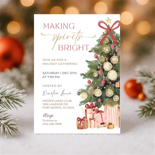 Editable Christmas Invite, Printable Holiday Party Invitation, Friendsmas - Etsy