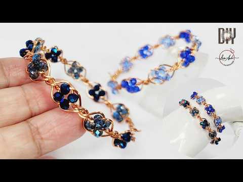 Make This Beautiful Blue Crystal Bracelet – Step by Step Wire Tutorial 1115