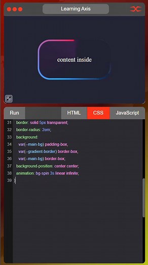 Animated Border | HTML CSS #htmlcss #trend #codinglife #LearningAxis #websitedevelopment #html #htmlcssjs #website #javascript | Learning Axis