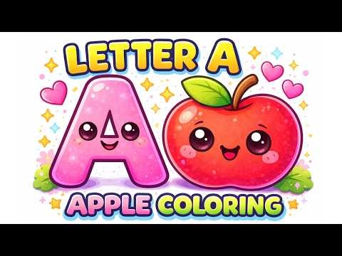 A is for Apple 🍎 | Letter A Coloring | ABC for Kids