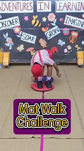 Mat Walk Challnge to enhance balance, core strength, coordination and problem-solving as the child moves forward by shifting mats step by step. #sunriseldh #sunrisenurseryschool #earlyyears #earlyyearseducation #earlylearning #kidsactivities #kidsactivityideas #kidsactivity #grossmotorskills #balance #coordination #hooplachallenge #kids #kidsactivitiesathome | Sunrise Nursery School