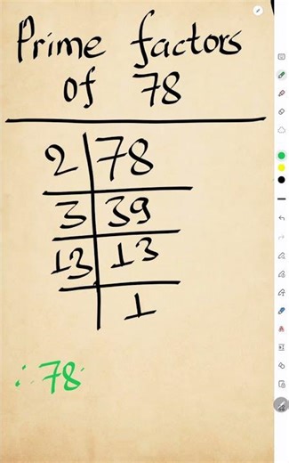 Prime Factors of 78 l Prime Factorization of 78