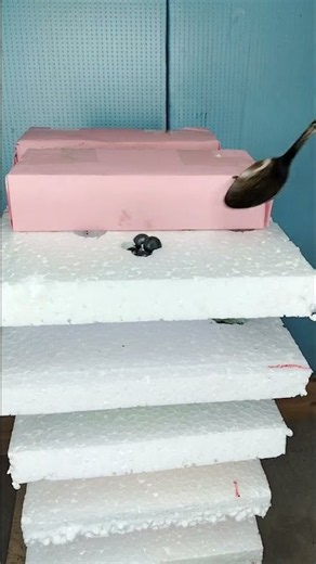 1000°c''Hot Iron Ball on foam tower 🔥 #Thermocol #short #Asmr #experiment