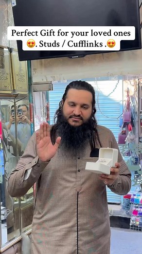 Beautiful Zircon Stones Italian Chandi Cufflinks