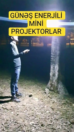 ☀️💡 Günəş Enerjisi ilə İşləyən 3 Rejimli Sensorlu LED Projektor🔆 Güclü və geniş sahə işıqlandırması🔋