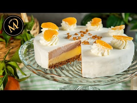 Geniale Eistorte mit Lebkuchen-Schokolade und Mandarinen Eis / Glacetorte selber machen