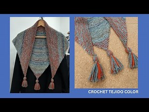 CHAL TRIANGULAR DOS AGUJAS PARA PRINCIPIANTES