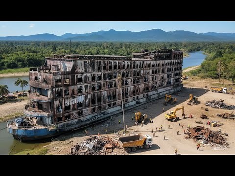Exploring a MASSIVE Abandoned Cruise Ship | Everything Left Behind | Amazing Video Renovation