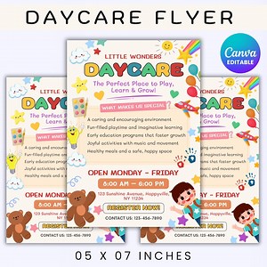 Editable Daycare Flyer Template, Babysitting Flyer Template, Childcare Flyer, Daycare Marketing Flyer Canva Template Instant Download - Etsy