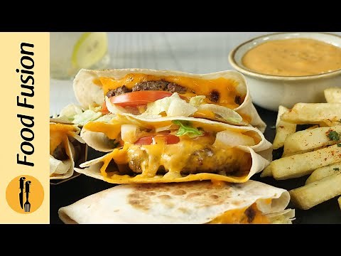 Grilled Cheeseburger Wraps Recipe by Food Fusion