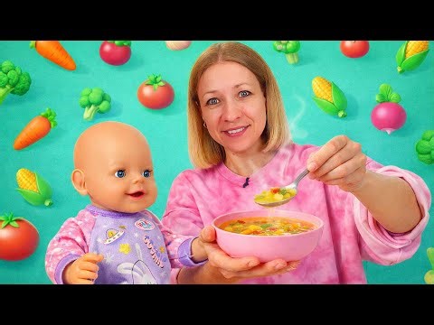 La poupée Baby Born et sa nounou font les courses ensemble ! Jeux de nounou pour enfants