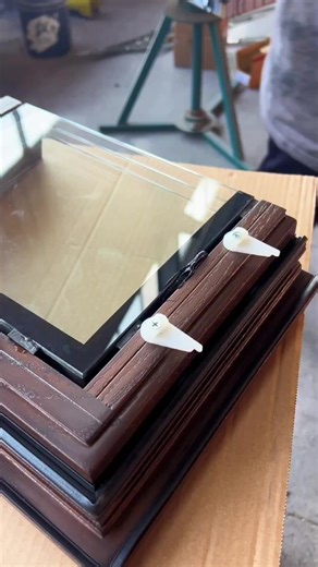 Aluminum-coated wood system window sample production#aluminumwindows