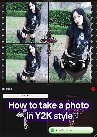 A photo editor where you can add Y2K filters for photos #photoeditor #darkaesthetic #y2k