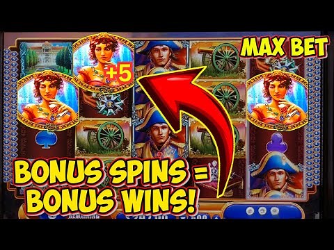FIRST SPIN BONUS FRENZY INSANITY X 4! on Napoleon & Josephine Slot Machine! WMS Classic MAX BET Live