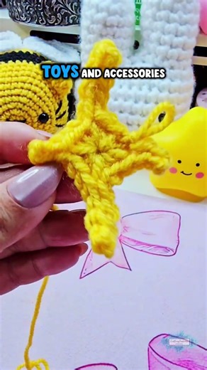 Cute Crochet Decor - Star Emoji Appliqué #crochet