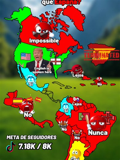 Países del mundo que tiene más población hispanohablante que España #geografia #mapping