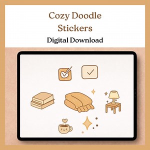 Cozy Doodle Stickers – Planner & Notepad Stickers – Warm Neutral Cozy Style – Digital Download - Etsy Canada