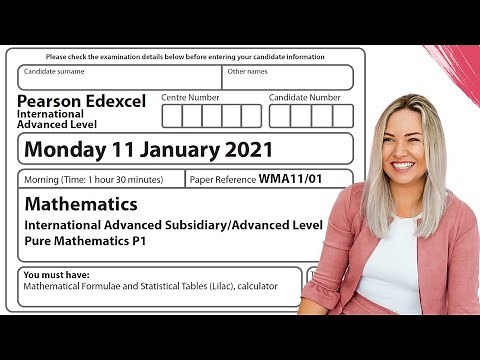 Pure 1 Jan 2021 Exam IAL WMA11/01