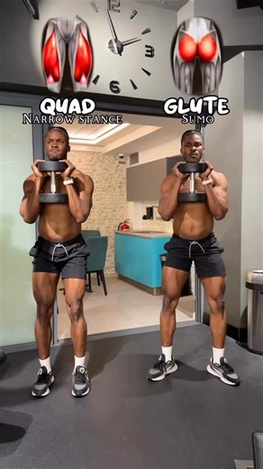 Shred & Build Fitness | Workouts on Instagram: "Glutes vs Quads — Know the Difference Small stance + setup changes shift what muscle takes over. • More glutes: wider stance, sit back, shin more vertical • More quads: narrower stance, knees forward, upright torso 👉 Comment “LEGS” and I’ll DM you the 12-week plan link (step-by-step). #legday #gluteworkout #quadworkout #mensfitness #fitnesstips"