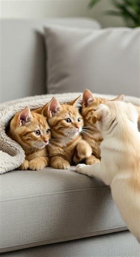 The Puppy Who Just Wanted to Join the Kitten Cuddle Session #puppies #kittens #cutepets