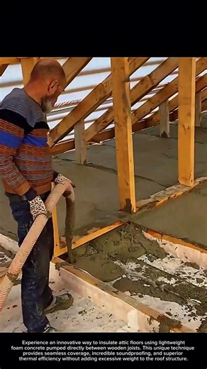 Smart Attic Lightweight Concrete Insulation Method #construction #building #concrete​