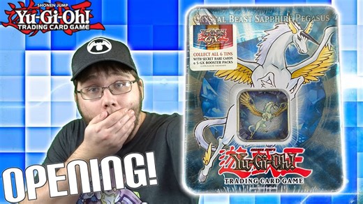 Vintage Yu-Gi-Oh! GX Crystal Beast Sapphire Pegasus Tin Opening