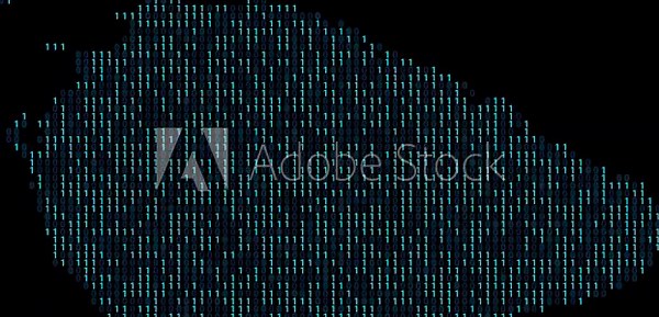 Sri Lanka Binary code map animation, Digital data visualization, alpha layer