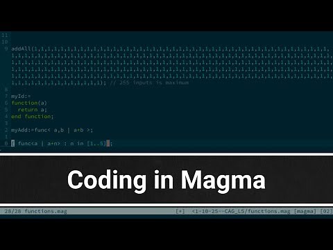 Coding in Magma --- Lecture 5.1 in Computational Algebraic Geometry