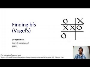 Week6.7 Finding bfs: Vogel's Method (Transportation Problems)