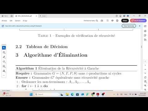 Élimination de la Récursivité à Gauche