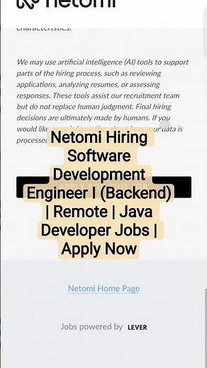 Netomi Hiring Software Development Engineer I (Backend) | Remote | Java Developer Jobs | Apply Now