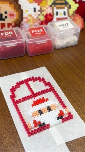 Santa Claus at the Window | Pixie Beads Christmas Eve Pixel Art Decoration | Mini Fuse Beads Craft