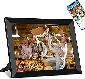 𝟯𝟮𝗚𝗕 SSA Digital Photo Frame, 10.1" WiFi Digital Picture Frame with 1280x800 IPS FHD Touch Screen, Auto-Rotate, Motion Sensor, Wall Mountable, Easy to Share Photos/Videos via SSA App from Anywhere