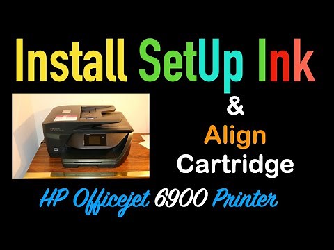 Align & Install Setup Ink Cartridges in HP Officejet 6900 All-in-one printer, review !!