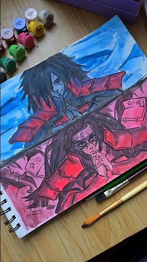 Drawing Madara & Hashirama with WALL BRUSHES