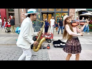 "DANCE MONKEY" - STREET VIOLIN & SAX PERFORMANCE - Karolina Protsenko (feat. Daniele Vitale Sax)