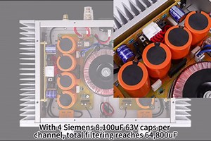 A1S Pure Class A Power Amplifier Hi-Fi 20W×2 2.0 Channel Stereo Home Audio Amp (Silver)