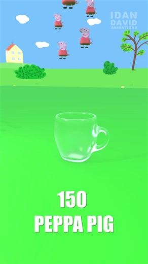 How Many Peppa Pigs Does It Take to Fill a Cup? 🐷 #peppapigadventure #peppa #peppapig #satisfying #simulations #loop