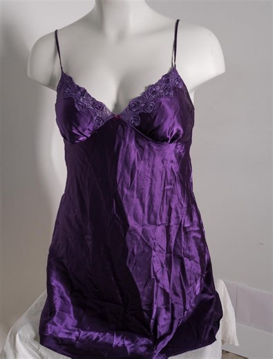 1990's Vintage Purple Satin Nighty Night Gown Slip Dress 100% Polyester XL - Etsy